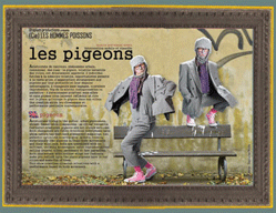 les pigeons par Les Hommes Poissons - intervention déambulatoire de rue