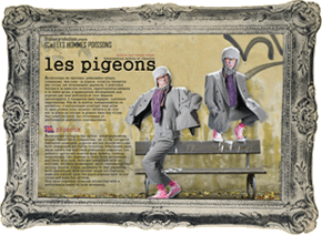 les pigeons par Les Hommes Poissons - intervention déambulatoire de rue