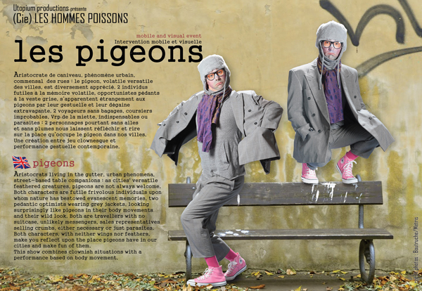 les pigeons par (Cie) Les Hommes Poissons - intervention déambulatoire de rue
